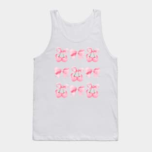 Coquette Pink Bows and Cherries Tank Top